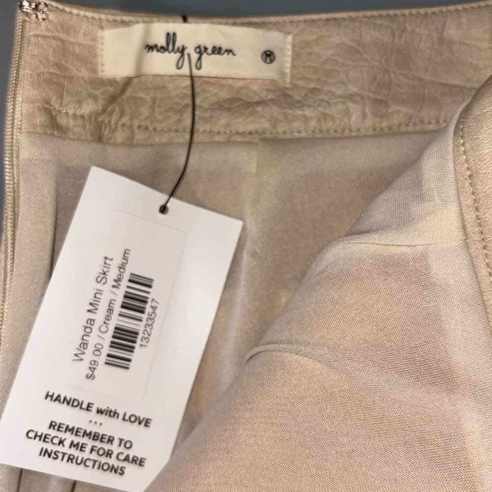 Off White Molly Green Faux leather Skirt/Size Medium/Nashville Based/Double slit - Picture 3 of 3